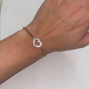 Gold and Silver Heart Bracelet